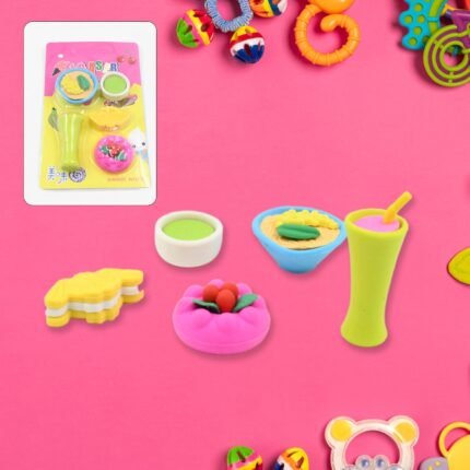 3D Mix Design Fancy Stylish Colorful Erasers, Mini Eraser Creative Novelty Eraser for Children Different Designs Eraser Set for Return Gift, Birthday Party, School Prize (1 Set)
