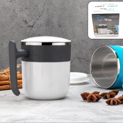 Stainless Steel Lid Cover Hot Coffee/Tea Mug Hot Insulated Double Wall Stainless Steel, Coffee and Milk Cup with Lid Coffee Cup (1 Pc )